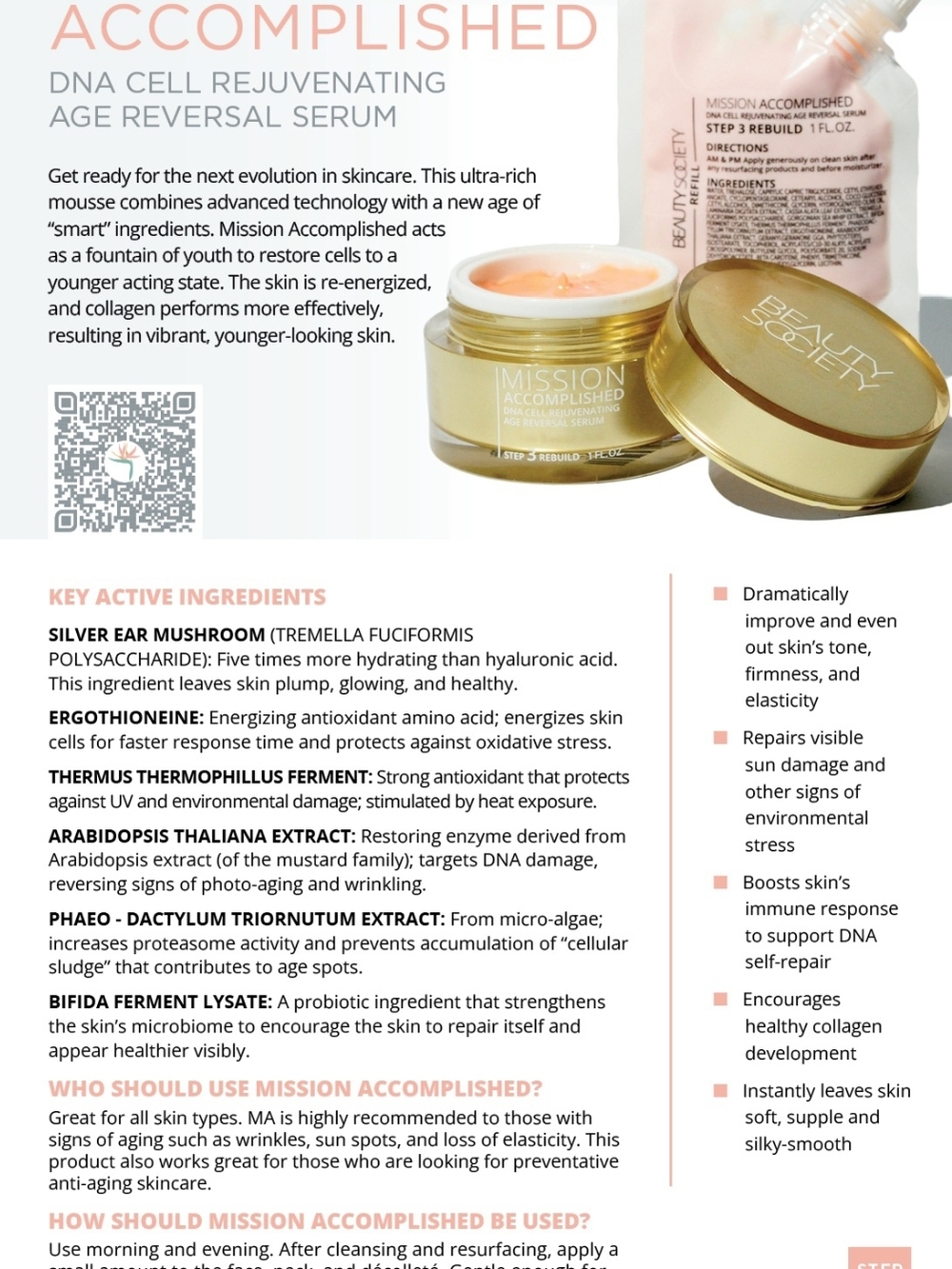 Mission Accomplished DNA Cell Rejuvenating Age Reversal Serum - Cream
